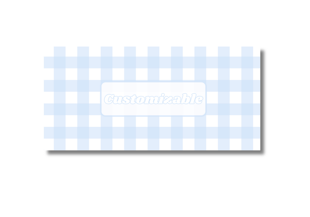 Blue Gingham Inserts Set of 5