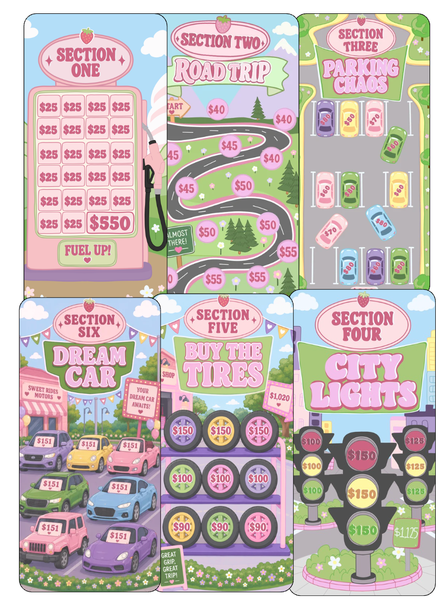 A Pretty Sweet Ride Saving Challenge Bundle INSERTS