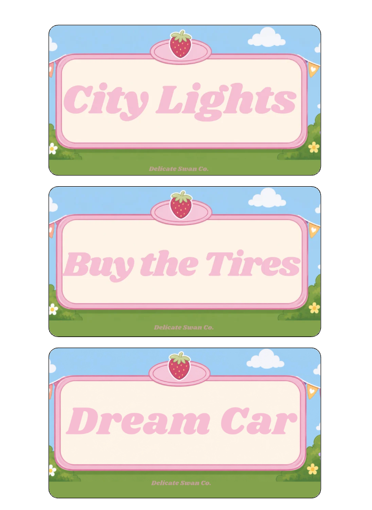 A Pretty Sweet Ride Saving Challenge Bundle INSERTS