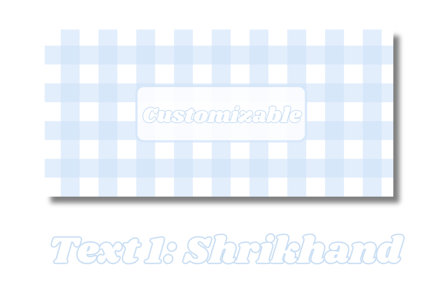 Blue Gingham Inserts Set of 5