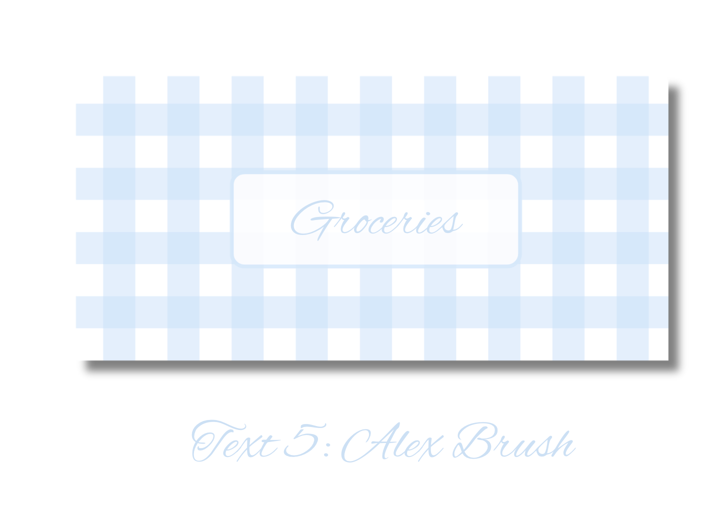 Blue Gingham Inserts Set of 5