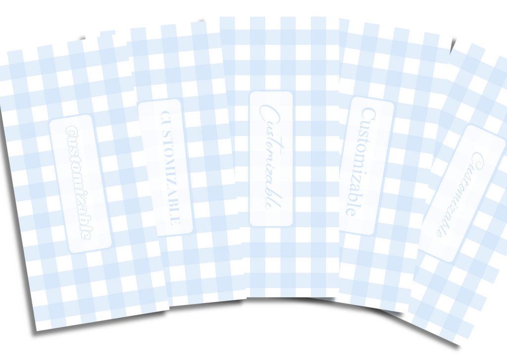 Blue Gingham Inserts Set of 5